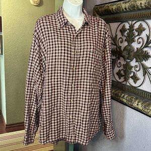 J.Crew Flannel Shirt Button Down Burgundy Plaid Women's  SZ XL